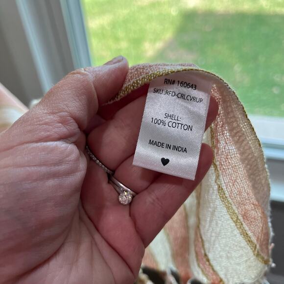 Rays for Days Revolve Coco cabana Striped 100% Cotton Kimono Coverup OS - Picture 5 of 7